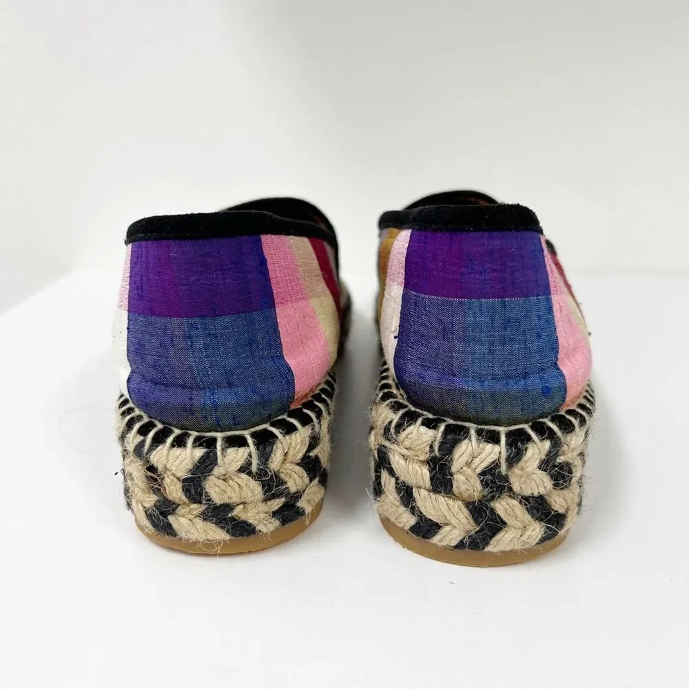 Kron by Kronkron Checkered Multicolored Espadrilles 38 7.5‎ Anthropologie